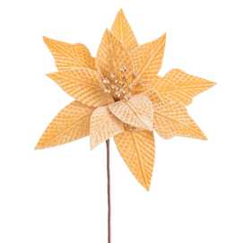 PICK POINSETTIA POLIESTER ORO 24 X 24 X 20 CM