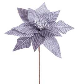 PICK POINSETTIA POLIESTER PLATA-GRIS 24 X 24 X 20 CM