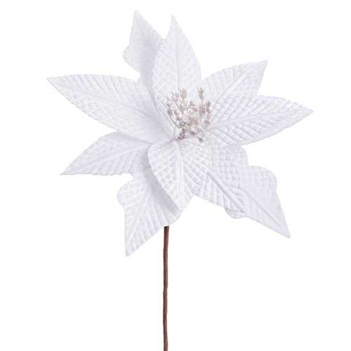 PICK POINSETTIA POLIESTER BLANCO 24 X 24 X 20 CM