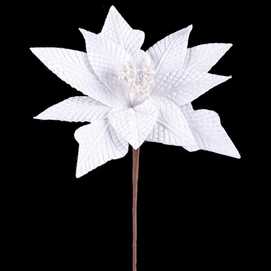 PICK POINSETTIA POLIESTER BLANCO 24 X 24 X 20 CM