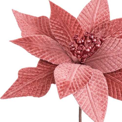 PICK POINSETTIA POLIESTER ROSA-SALMÓN 24 X 24 X 20 CM