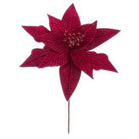 PICK POINSETTIA POLIESTER BORGOÑA 24 X 24 X 20 CM