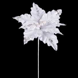 POINSETTIA POLIESTER BLANCO 32 X 32 X 40 CM