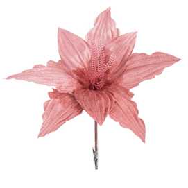 POINSETTIA CON CLIP POLIESTER 28 X 28 CM