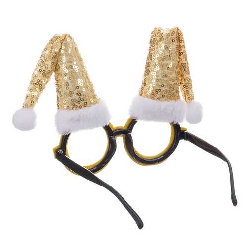 GAFAS CON GORRO POLIESTER DORADO 16 X 15 CM