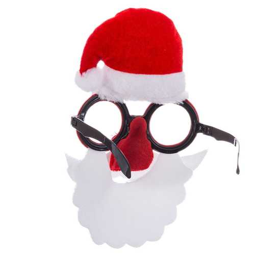 GAFAS PAPA NOEL POLIESTER ROJO 20 X 16 CM