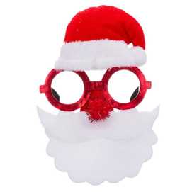 GAFAS PAPA NOEL POLIESTER ROJO 20 X 16 CM