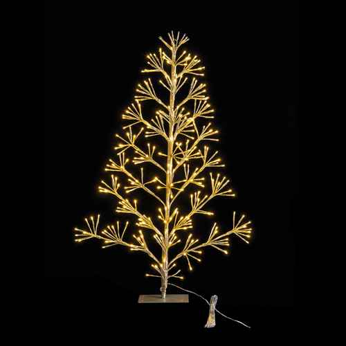 ÁRBOL 296 LUCES LED ORO FIGURA ENCHUFE 90 CM