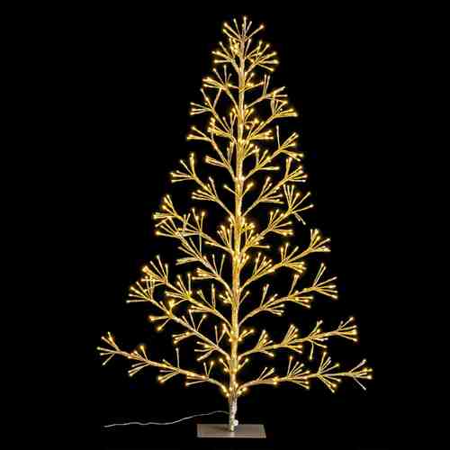 ÁRBOL 496 LUCES LED ORO FIGURA ENCHUFE 120 CM