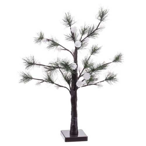 ÁRBOL PINO 24 LUCES PIÑAS PLÁSTICO 60 CM