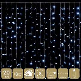 CORTINA 160 LEDS BLANCO 5 X 0,90 M