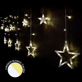 CORTINA ESTRELLAS 138 LEDS BLANCO-CÁLIDO 300 X 100 CM