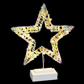 ESTRELLA LUZ CÁLIDA METAL-PVC 30 X 7 X 36 CM