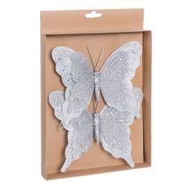 S/2 MARIPOSA CLIP GRIS