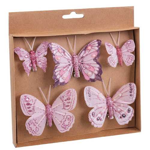 S/5 MARIPOSA CON CLIP 2/C 8 CM