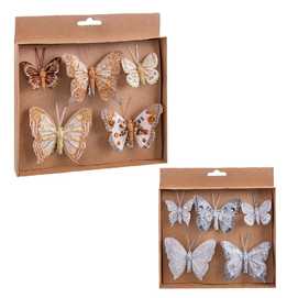 S/5 MARIPOSA CON CLIP 2/C 8 CM