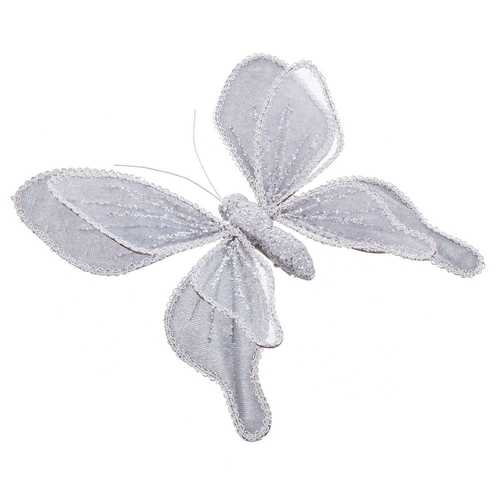 MARIPOSA CON CLIP POLIESTER GRIS 20 X 3 X 20 CM