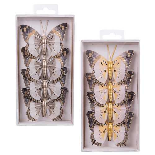 S/4 MARIPOSA CON CLIP PLUMAS 3/M 8 X 0,80 X 6 CM