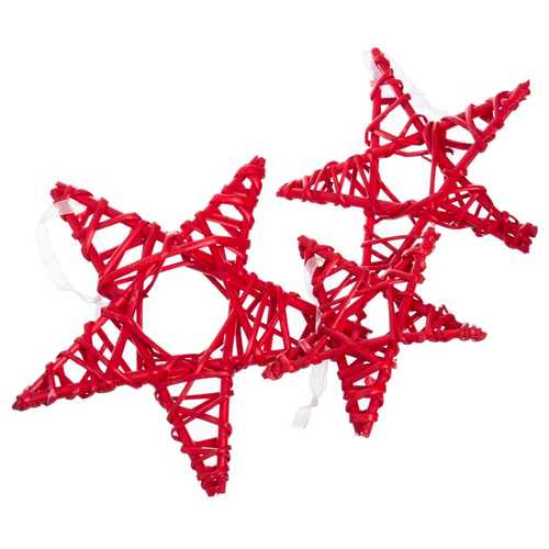 ESTRELLA MIMBRE ROJO 15 X 15 CM