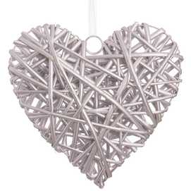 CORAZÓN MIMBRE PLATA 25 X 25 CM