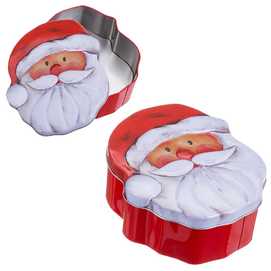 CAJA PAPA NOEL METAL 18 X 16 X 6,50 CM