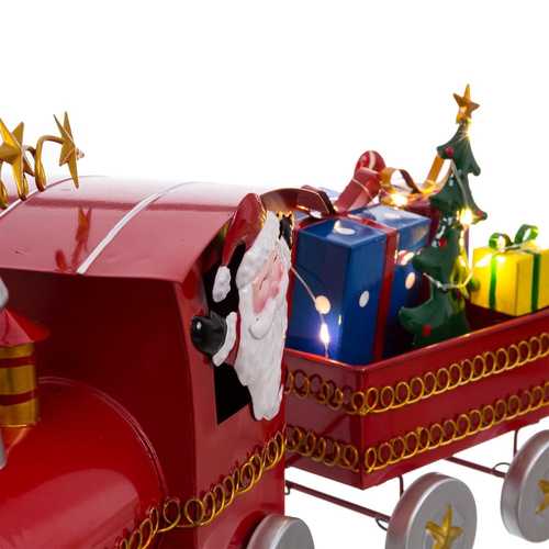 TREN PAPA NOEL CON LUZ METAL 39 X 11 X 23 CM