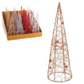 ÁRBOL CONO METAL 4/C DECORACIÓN NAVIDAD 6,50 X 6,50 X 20 CM