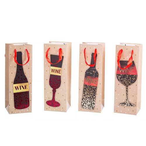 BOLSA VINO 210 GR PAPEL 4/M 12 X 10 X 35 CM