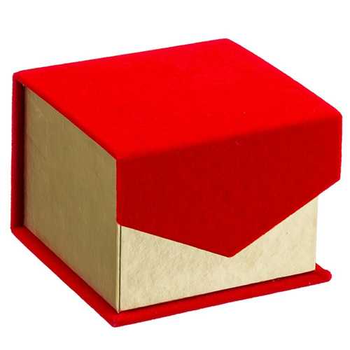 CAJA CARTÓN / TERCIOPELO ORO-ROJO 10,20 X 9,80 X 7,80 CM