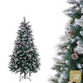 ÁRBOL MIXTO 450 RAMAS ACEBO NIEVE PVC 150 CM