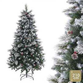 ÁRBOL MIXTO 1029 RAMAS ACEBO NIEVE PVC 210 CM