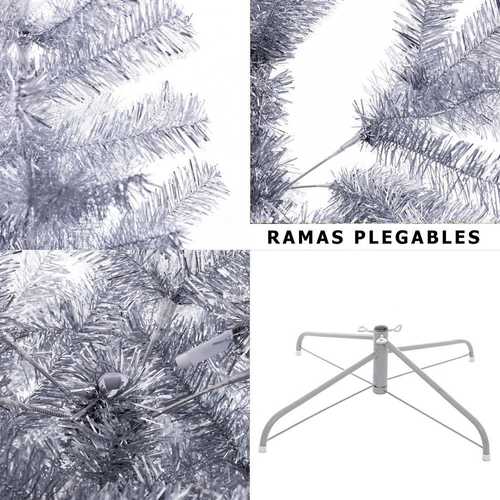 ÁRBOL ESPUMILLÓN 1180 RAMAS PLATA 240 CM