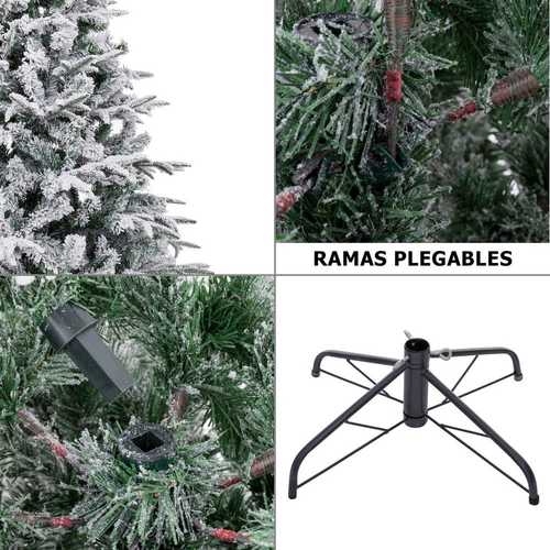 ÁRBOL MIXTO 357 RAMAS PE-PVC NEVADO 150 CM