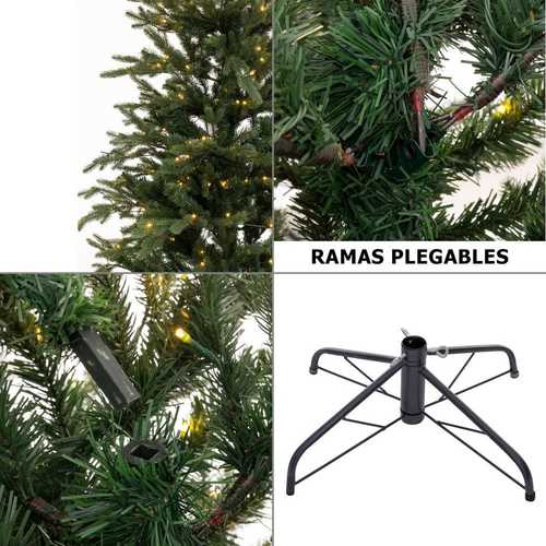 ÁRBOL MIXTO 471 RAMAS 260 LUCES PE-PVC 150 CM