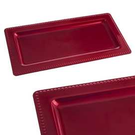 BANDEJA RECTANGULAR ROJO 35 X 17 X 1,50 CM