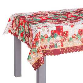 MANTEL POLIESTER ROJO 145 X 275 CM