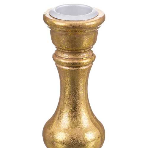 CANDELABRO RESINA ORO 7,30 X 7,30 X 13 CM