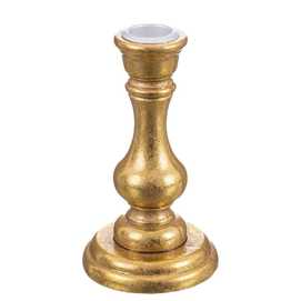 CANDELABRO RESINA ORO 7,30 X 7,30 X 13 CM