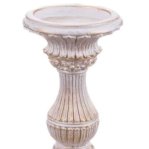 CANDELABRO RESINA BLANCO 9 X 9 X 19,50 CM