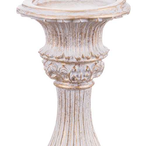 CANDELABRO RESINA BLANCO 10 X 10 X 29 CM