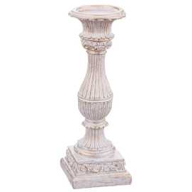 CANDELABRO RESINA BLANCO 10 X 10 X 29 CM