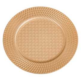 BAJO PLATO REDONDO PP ORO 33 X 1,50 X 33 CM