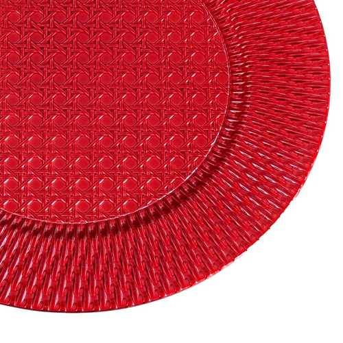 BAJO PLATO REDONDO PP ROJO 33 X 1,50 X 33 CM