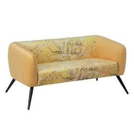 SOFÁ ESTAMPADO AMARILLO TERCIOPELO 140 X 71 X 71 CM