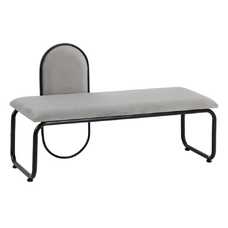 BANQUETA TERCIOPELO GRIS TEJIDO-METAL 110 X 40 X 68 CM BANQUETA TERCIOPELO GRIS TEJIDO-METAL 110 X 40 X 68 CM