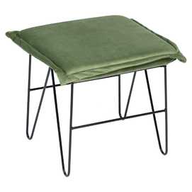 PUF TERCIOPELO VERDE CLARO TEJIDO-METAL 40 X 40 X 35 CM