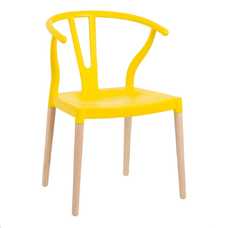 SILLA AMARILLO PP-MADERA 46 X 42 X 78,50 CM SILLA AMARILLO PP-MADERA 46 X 42 X 78,50 CM