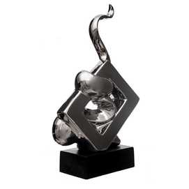 ESCULTURA PLATA-NEGRO CERÁMICA 26,50 X 12 X 44 CM