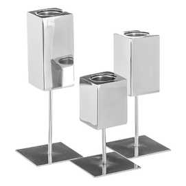 PORTAVELAS PLATA METAL 9 X 9 X 15 CM