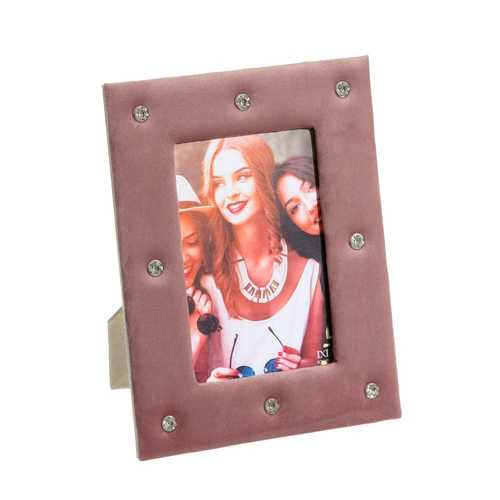 PORTAFOTOS 10X15 ROSA TERCIOPELO 16,40 X 1 X 21,40 CM